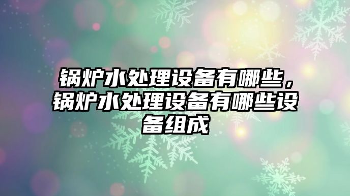 鍋爐水處理設(shè)備有哪些，鍋爐水處理設(shè)備有哪些設(shè)備組成