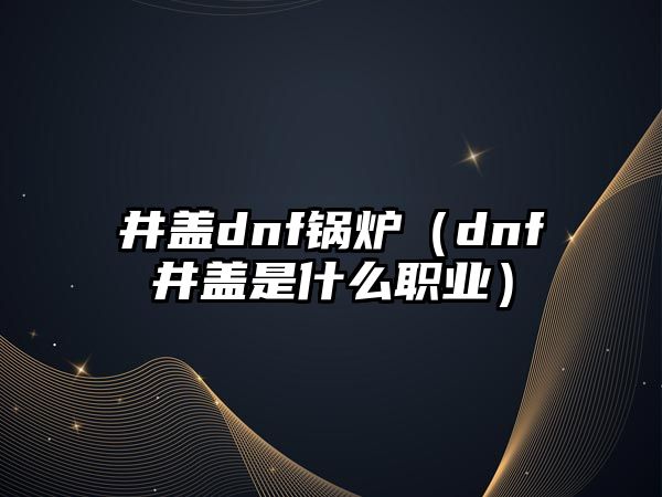 井蓋dnf鍋爐（dnf井蓋是什么職業(yè)）