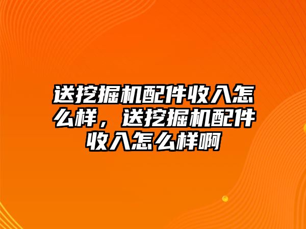 送挖掘機配件收入怎么樣，送挖掘機配件收入怎么樣啊