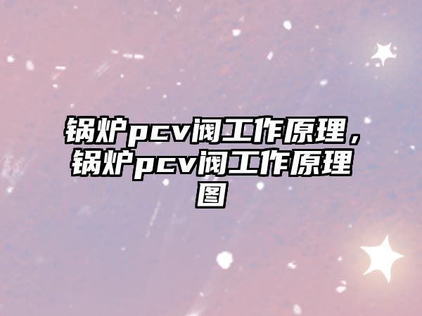 鍋爐pcv閥工作原理，鍋爐pcv閥工作原理圖