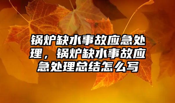 鍋爐缺水事故應(yīng)急處理，鍋爐缺水事故應(yīng)急處理總結(jié)怎么寫