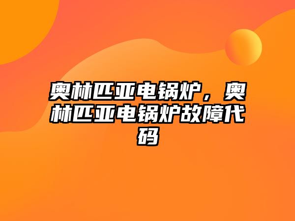 奧林匹亞電鍋爐，奧林匹亞電鍋爐故障代碼