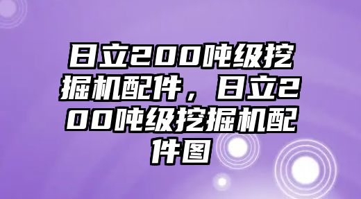 日立200噸級挖掘機配件，日立200噸級挖掘機配件圖