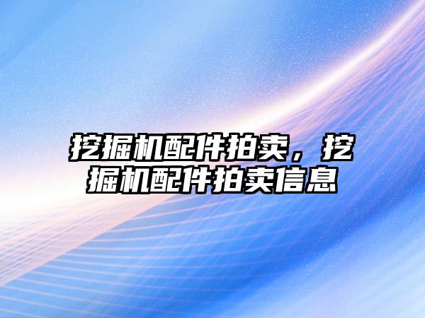 挖掘機配件拍賣，挖掘機配件拍賣信息