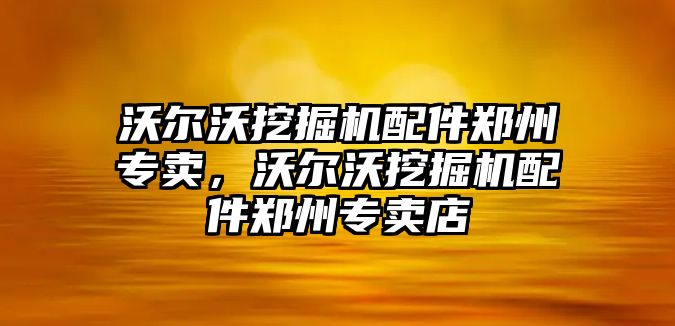 沃爾沃挖掘機配件鄭州專賣，沃爾沃挖掘機配件鄭州專賣店