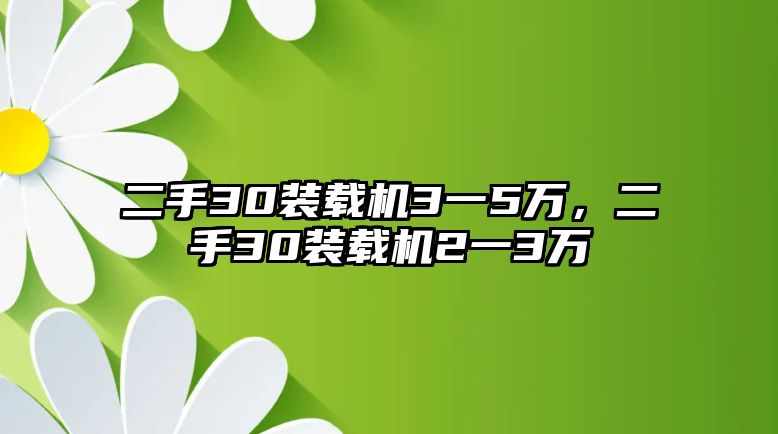 二手30裝載機3一5萬，二手30裝載機2一3萬