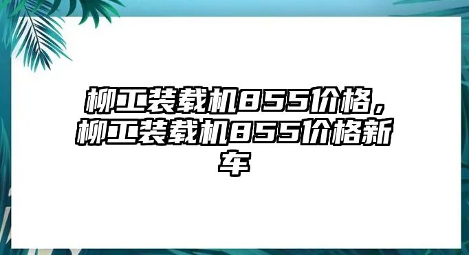 柳工裝載機855價格，柳工裝載機855價格新車