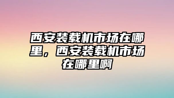 西安裝載機(jī)市場(chǎng)在哪里，西安裝載機(jī)市場(chǎng)在哪里啊