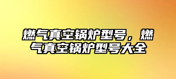 燃氣真空鍋爐型號，燃氣真空鍋爐型號大全