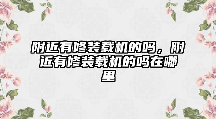 附近有修裝載機的嗎，附近有修裝載機的嗎在哪里