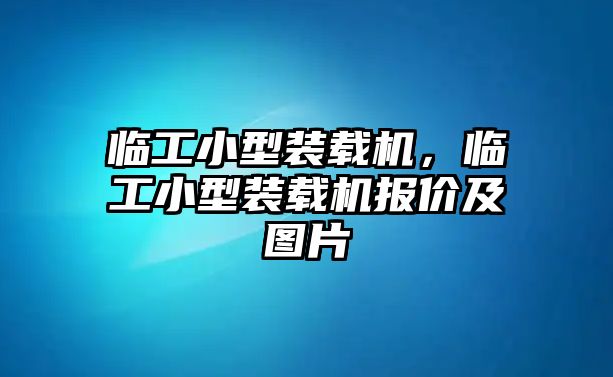 臨工小型裝載機(jī)，臨工小型裝載機(jī)報(bào)價(jià)及圖片