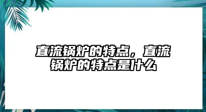 直流鍋爐的特點，直流鍋爐的特點是什么