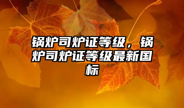 鍋爐司爐證等級，鍋爐司爐證等級最新國標