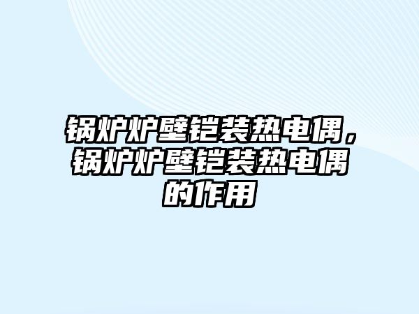 鍋爐爐壁鎧裝熱電偶，鍋爐爐壁鎧裝熱電偶的作用