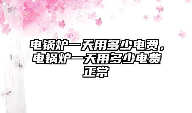 電鍋爐一天用多少電費(fèi)，電鍋爐一天用多少電費(fèi)正常