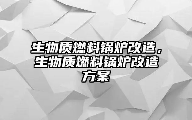 生物質燃料鍋爐改造，生物質燃料鍋爐改造方案