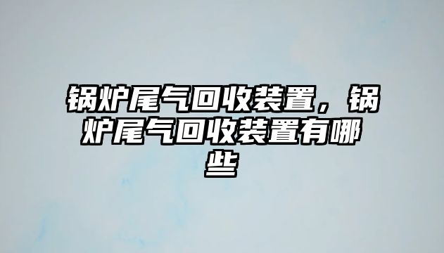 鍋爐尾氣回收裝置，鍋爐尾氣回收裝置有哪些