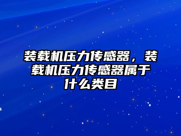 裝載機(jī)壓力傳感器，裝載機(jī)壓力傳感器屬于什么類(lèi)目