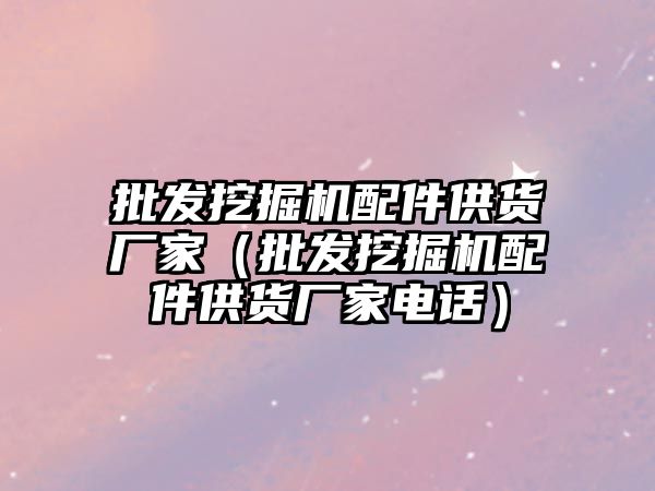 批發(fā)挖掘機配件供貨廠家（批發(fā)挖掘機配件供貨廠家電話）