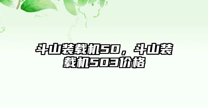 斗山裝載機(jī)50，斗山裝載機(jī)503價(jià)格