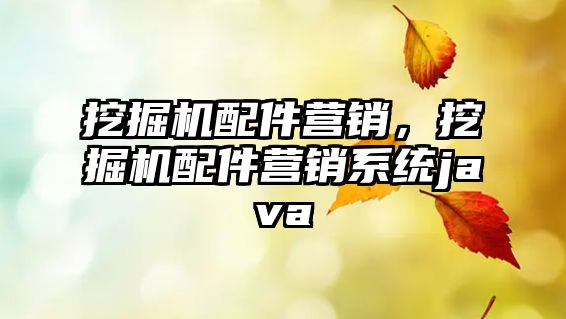 挖掘機配件營銷，挖掘機配件營銷系統(tǒng)java