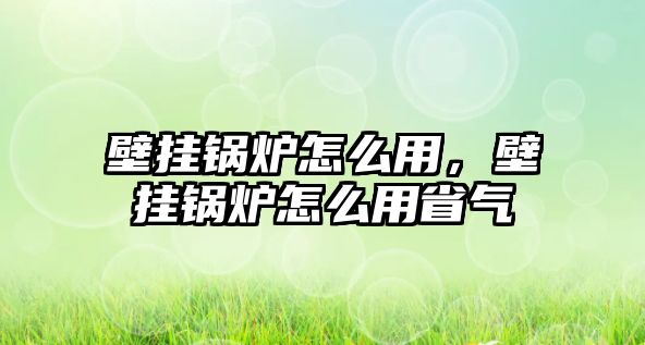 壁掛鍋爐怎么用，壁掛鍋爐怎么用省氣