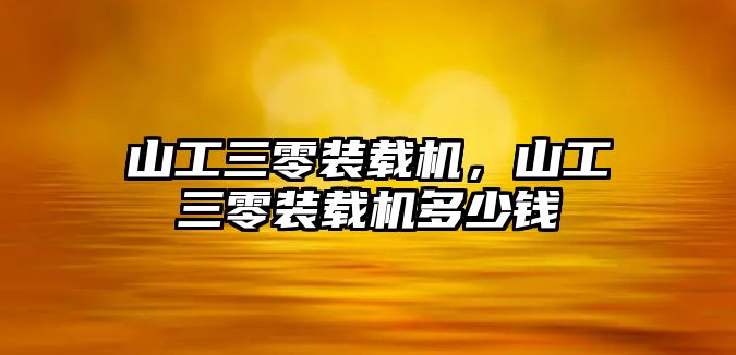 山工三零裝載機(jī)，山工三零裝載機(jī)多少錢