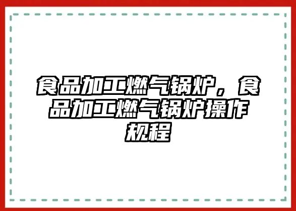 食品加工燃氣鍋爐，食品加工燃氣鍋爐操作規(guī)程