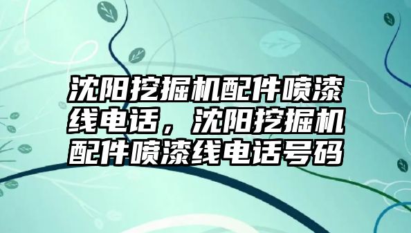 沈陽挖掘機(jī)配件噴漆線電話，沈陽挖掘機(jī)配件噴漆線電話號(hào)碼