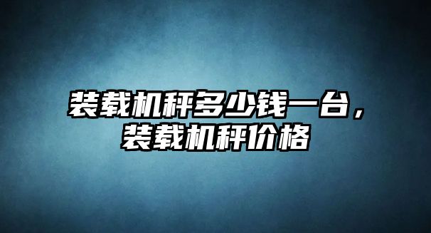 裝載機秤多少錢一臺，裝載機秤價格