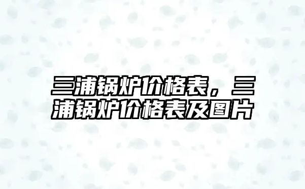 三浦鍋爐價格表，三浦鍋爐價格表及圖片