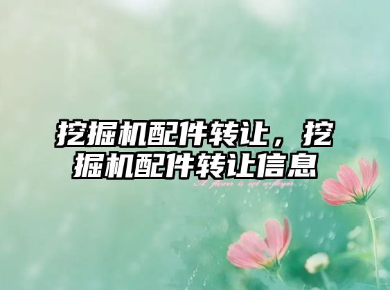 挖掘機配件轉(zhuǎn)讓，挖掘機配件轉(zhuǎn)讓信息