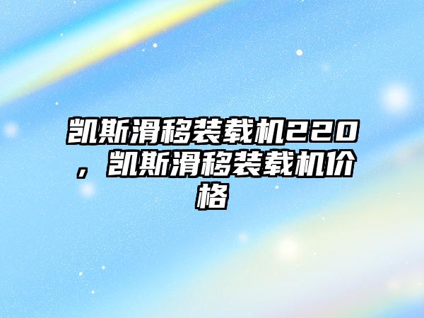 凱斯滑移裝載機220，凱斯滑移裝載機價格