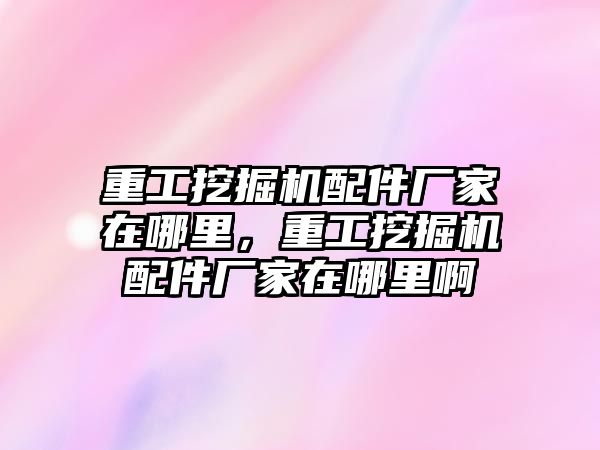 重工挖掘機配件廠家在哪里，重工挖掘機配件廠家在哪里啊