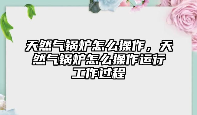 天然氣鍋爐怎么操作，天然氣鍋爐怎么操作運行工作過程