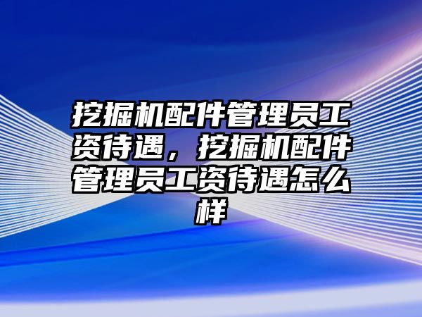 挖掘機配件管理員工資待遇，挖掘機配件管理員工資待遇怎么樣