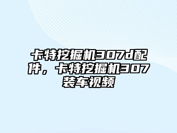 卡特挖掘機(jī)307d配件，卡特挖掘機(jī)307裝車(chē)視頻