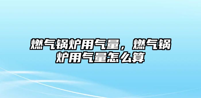 燃?xì)忮仩t用氣量，燃?xì)忮仩t用氣量怎么算