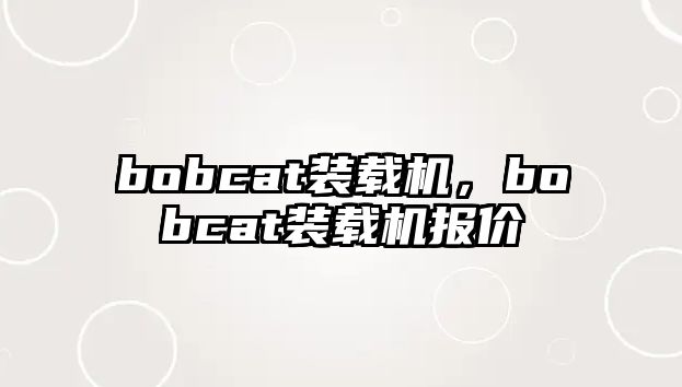 bobcat裝載機(jī)，bobcat裝載機(jī)報(bào)價(jià)