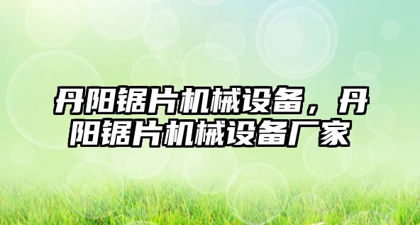 丹陽鋸片機械設(shè)備，丹陽鋸片機械設(shè)備廠家