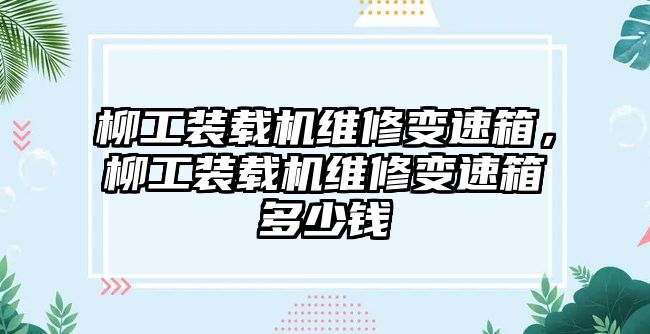 柳工裝載機維修變速箱，柳工裝載機維修變速箱多少錢