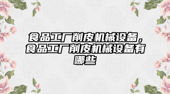 食品工廠削皮機械設(shè)備，食品工廠削皮機械設(shè)備有哪些