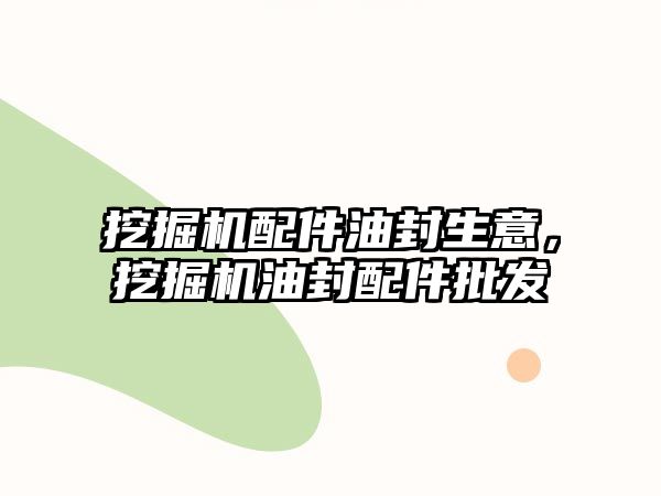 挖掘機配件油封生意，挖掘機油封配件批發(fā)