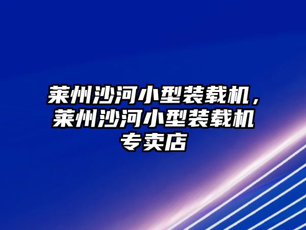 萊州沙河小型裝載機，萊州沙河小型裝載機專賣店