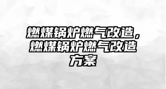 燃煤鍋爐燃氣改造，燃煤鍋爐燃氣改造方案