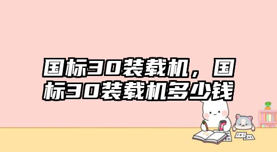 國標(biāo)30裝載機(jī)，國標(biāo)30裝載機(jī)多少錢