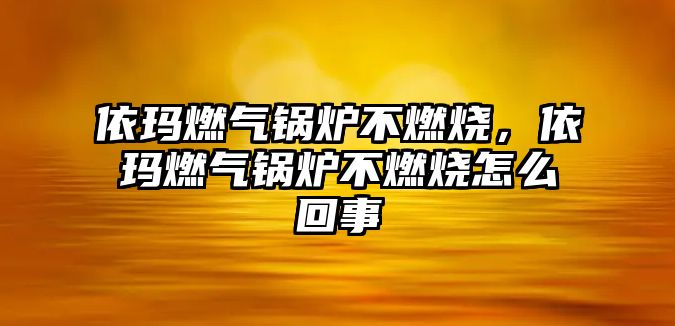 依瑪燃?xì)忮仩t不燃燒，依瑪燃?xì)忮仩t不燃燒怎么回事