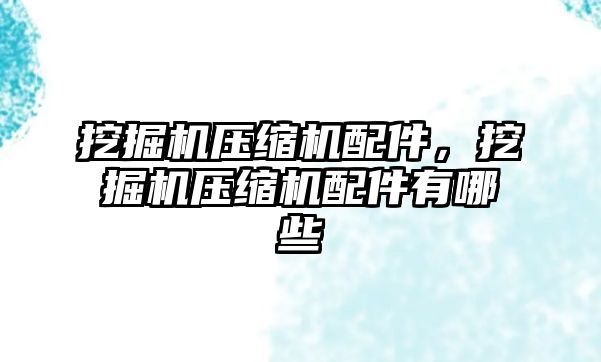 挖掘機壓縮機配件，挖掘機壓縮機配件有哪些