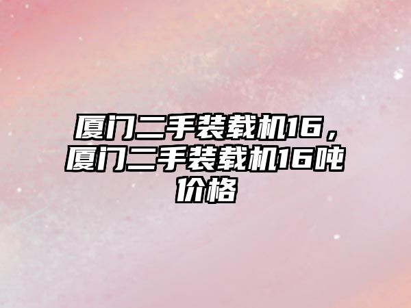 廈門二手裝載機16，廈門二手裝載機16噸價格