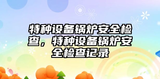 特種設(shè)備鍋爐安全檢查，特種設(shè)備鍋爐安全檢查記錄